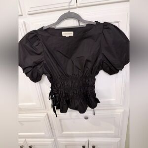 Black Puff Sleeve Blouse